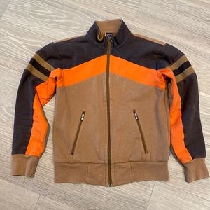 Patagonia Full Zip Valley Sweatshirt in Brown/Orange.